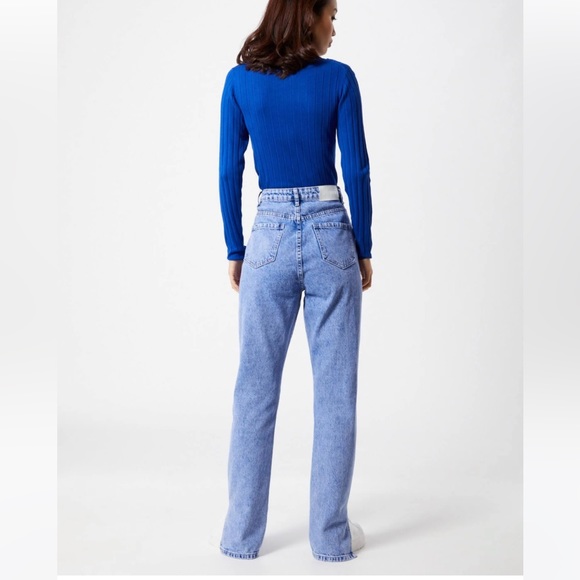 Missguided High Waisted Wrath Split Straight Light Blue Jeans Size 4 - Picture 8 of 8